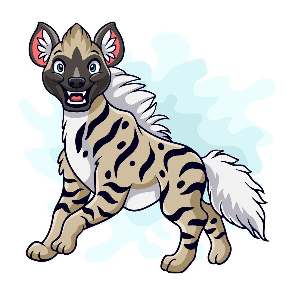 Cartoon funny hyena isolated on white background vector