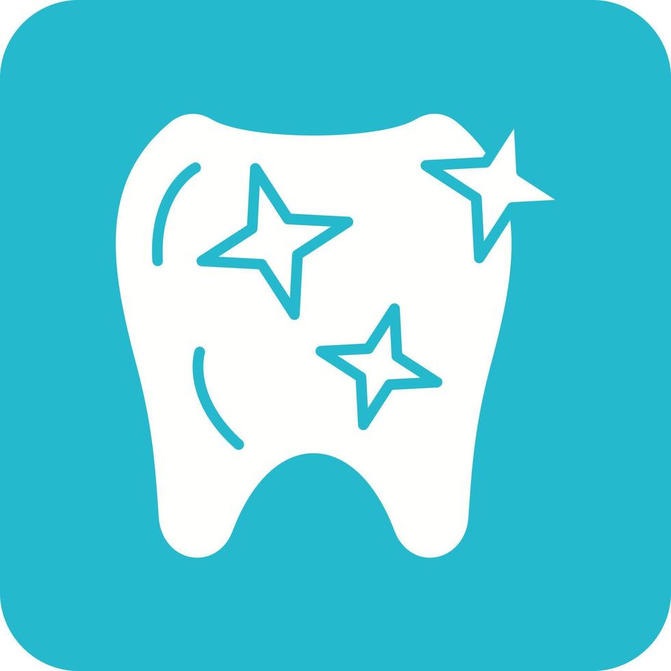 Clean Tooth Glyph Round Corner Background Icon vector