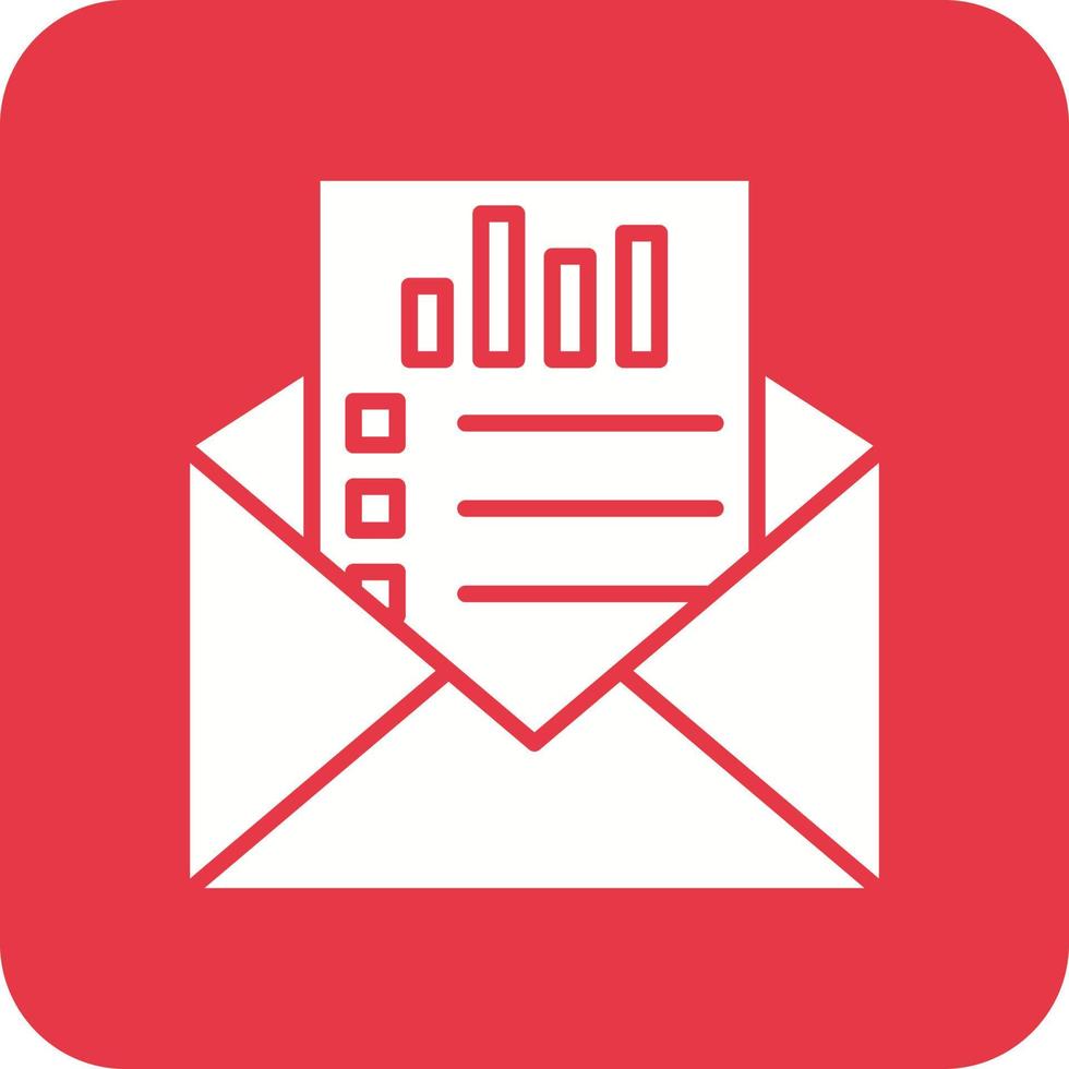 Email Statistics Glyph Round Corner Background Icon vector