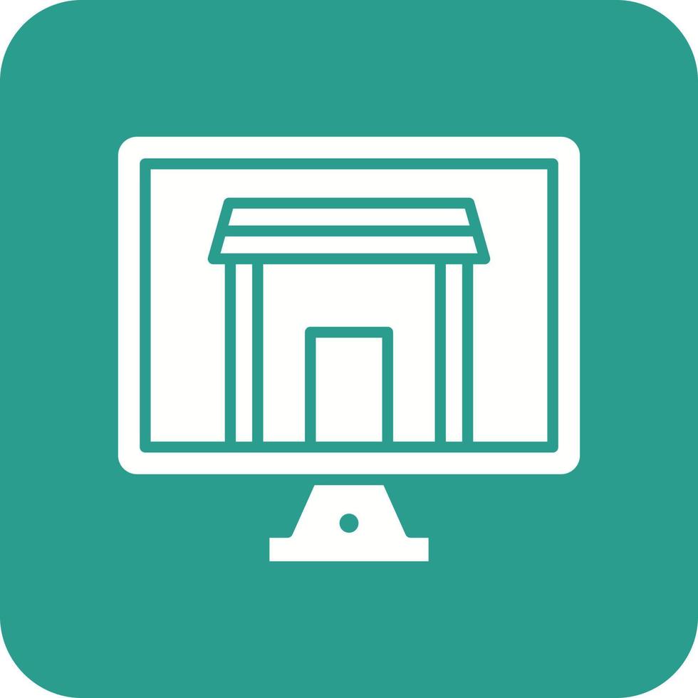 Online Store Glyph Round Corner Background Icon vector