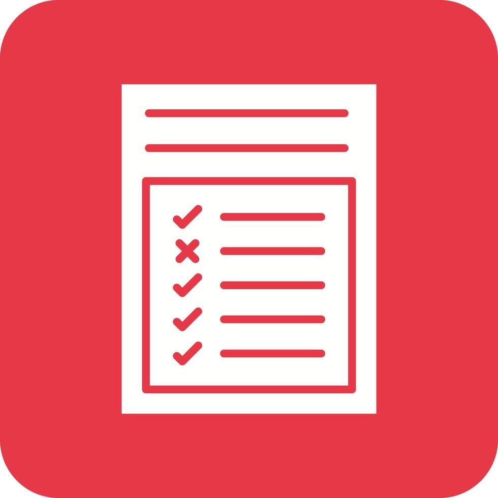 Report Card Glyph Round Corner Background Icon vector