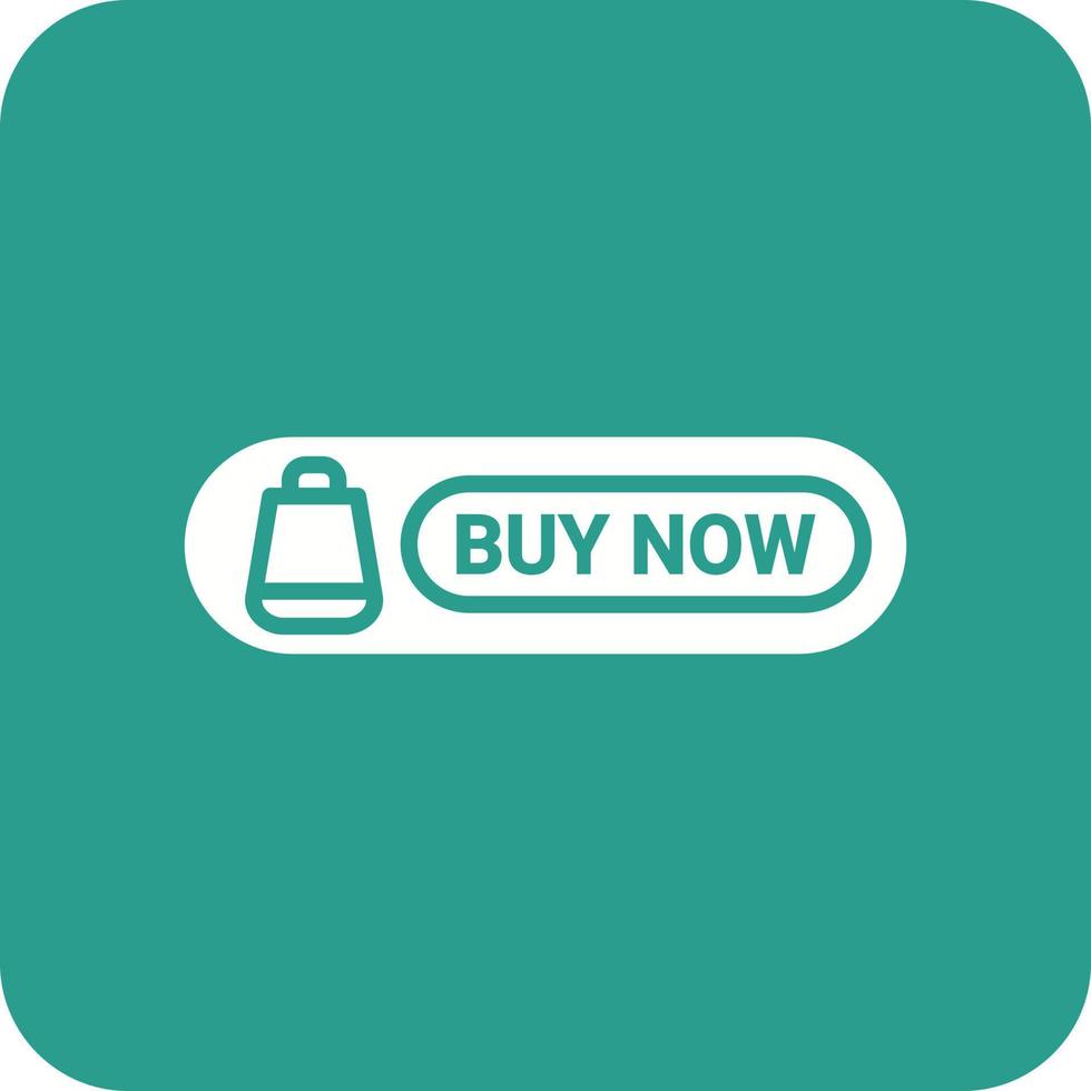 Buy Now Button Glyph Round Corner Background Icon vector