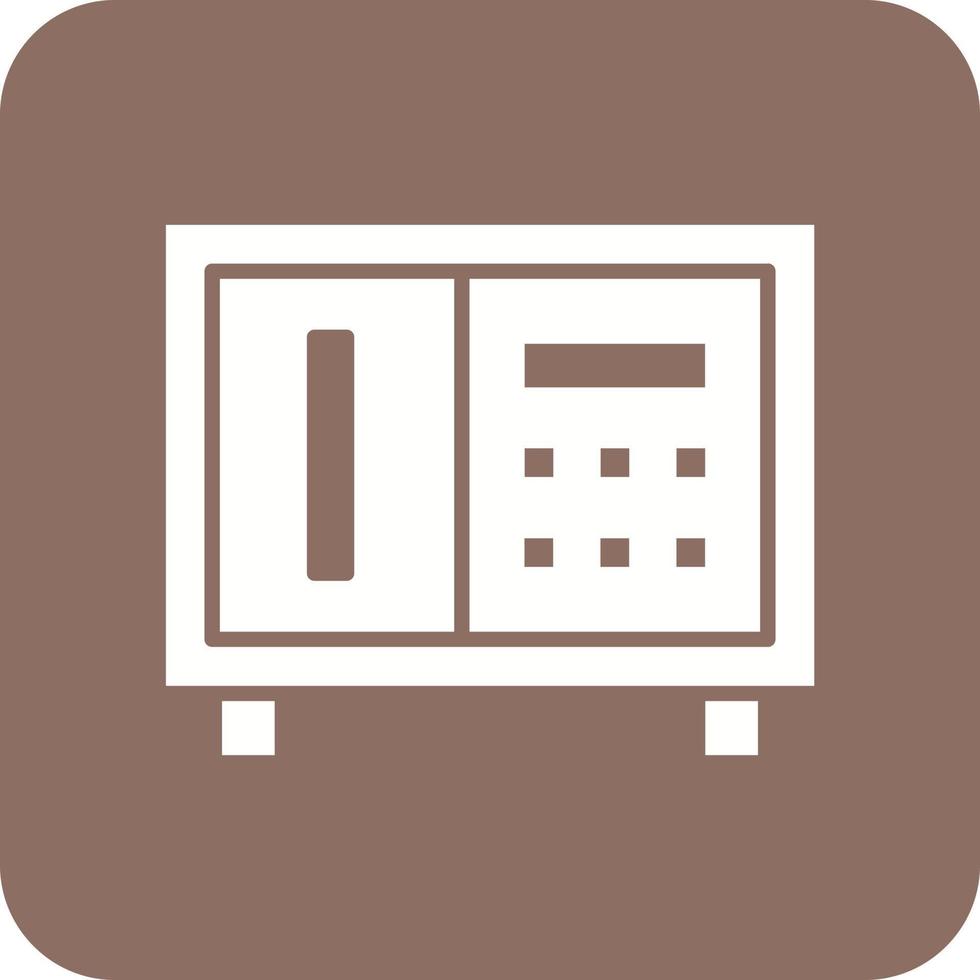 Safe Box Glyph Round Corner Background Icon vector