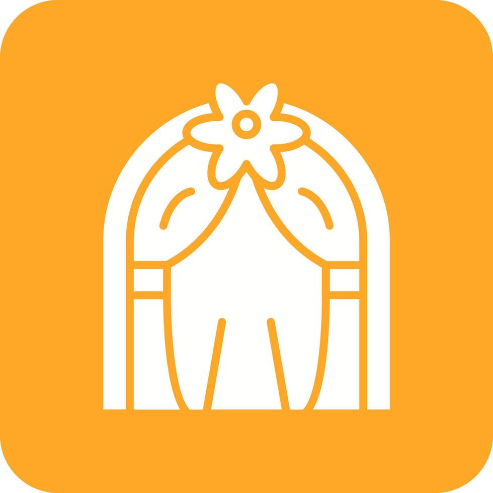 Wedding Arch Glyph Round Corner Background Icon vector