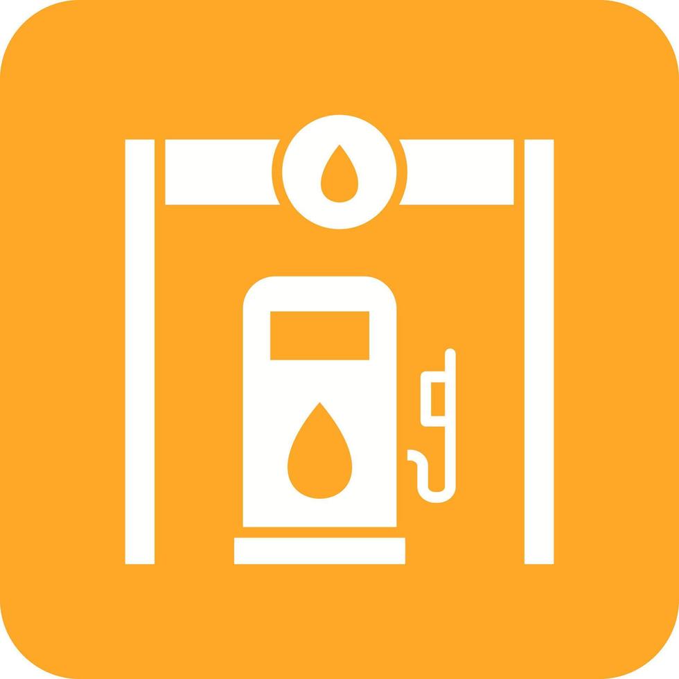 Gas Station Glyph Round Corner Background Icon vector