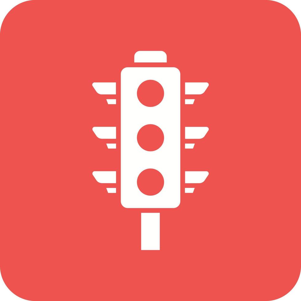 Traffic Lights Glyph Round Corner Background Icon vector