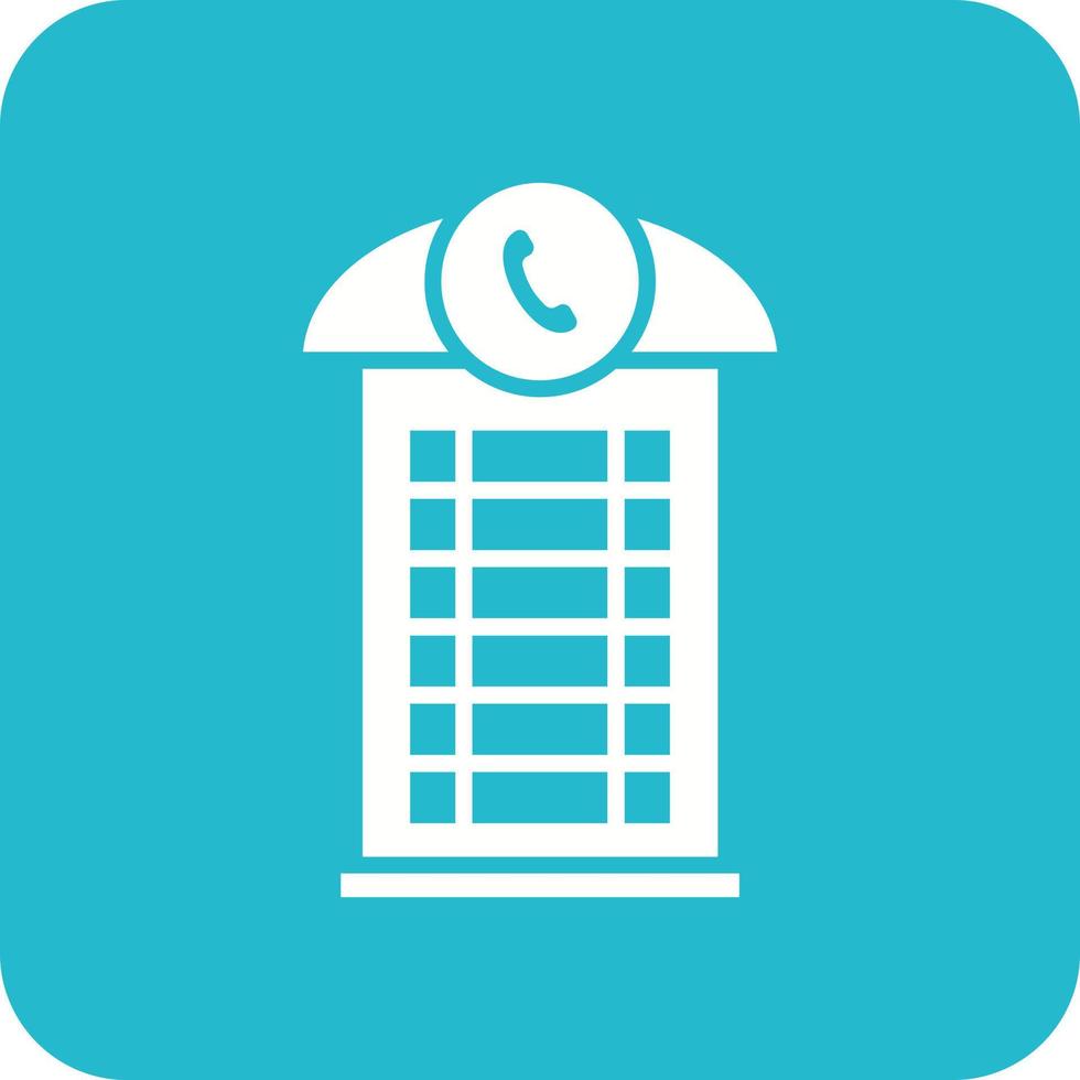 Phone Booth Glyph Round Corner Background Icon vector