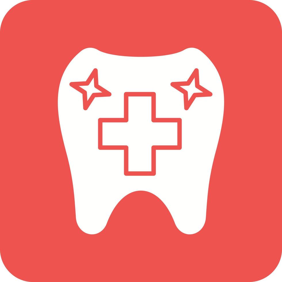 Tooth Hygiene Glyph Round Corner Background Icon vector