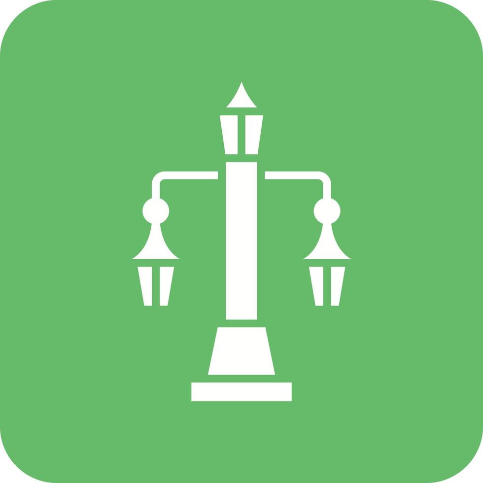 Street Light Glyph Round Corner Background Icon vector
