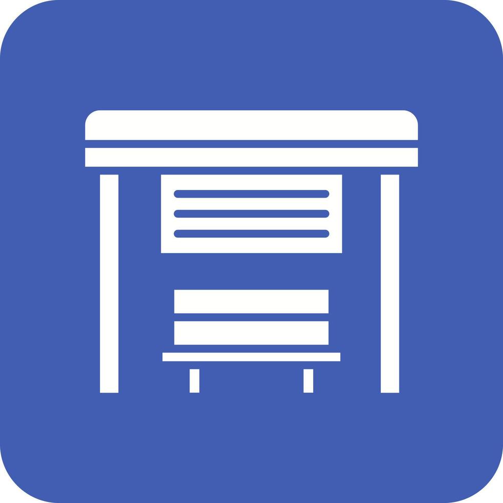 Bus Stop Glyph Round Corner Background Icon vector