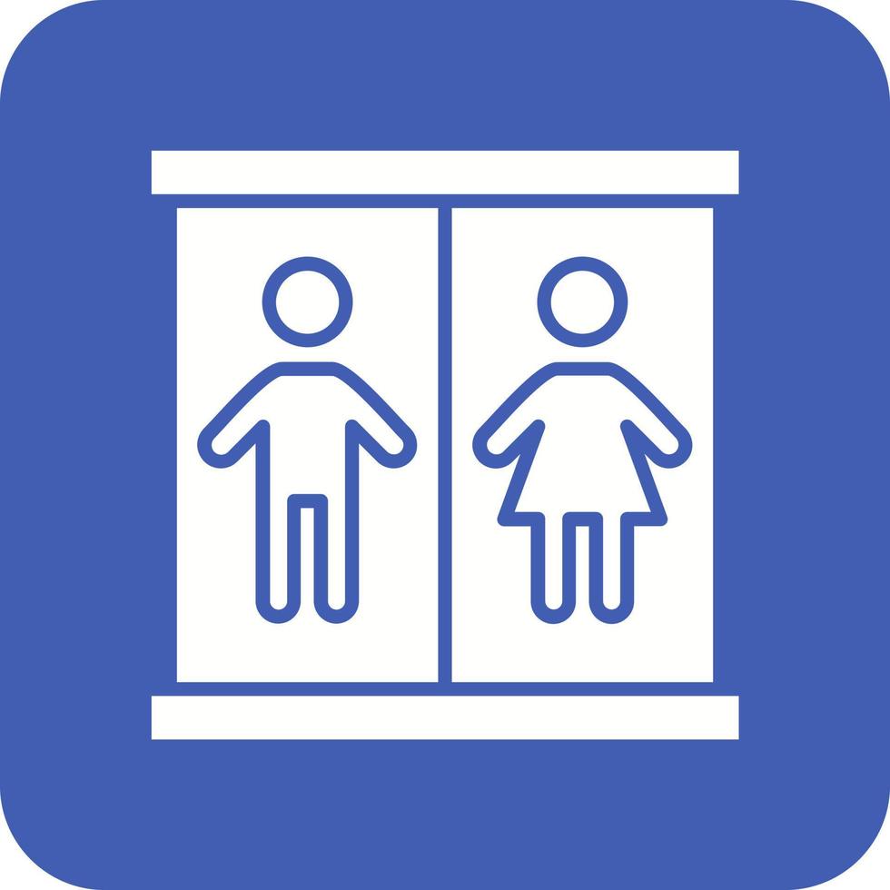 Restroom Glyph Round Corner Background Icon vector