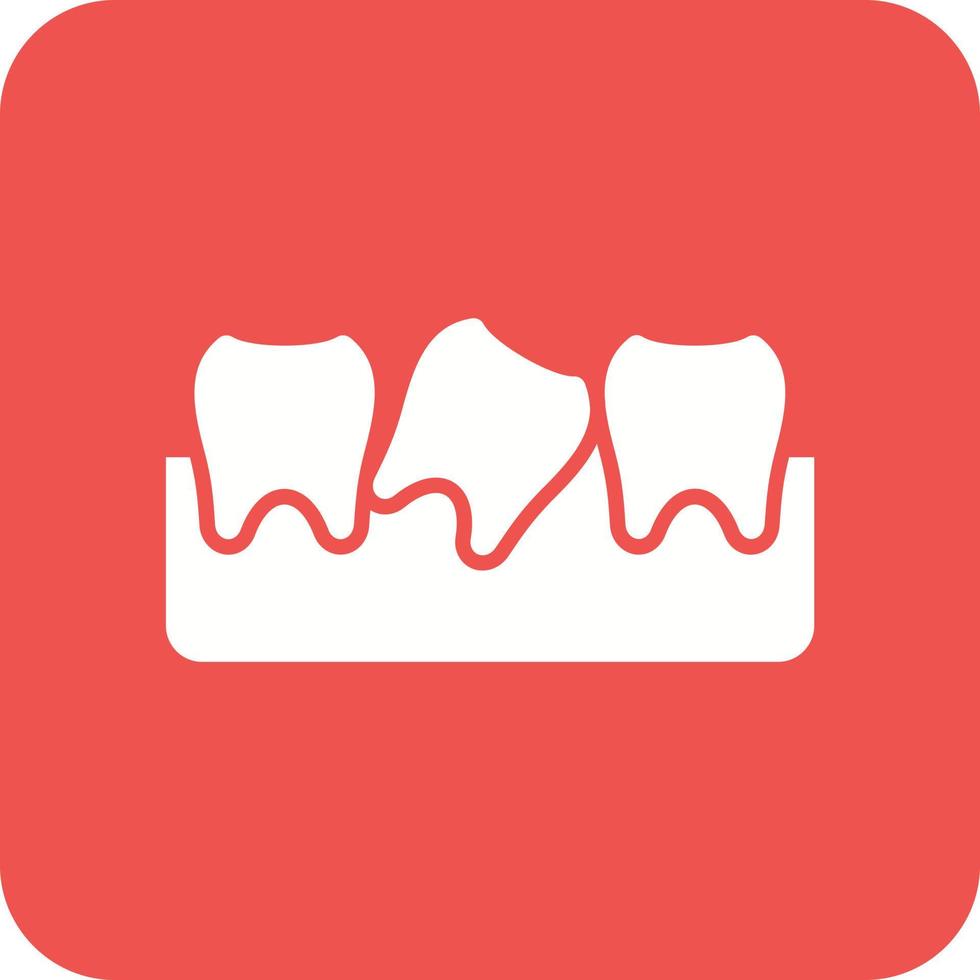 Wisdom Tooth Glyph Round Corner Background Icon vector