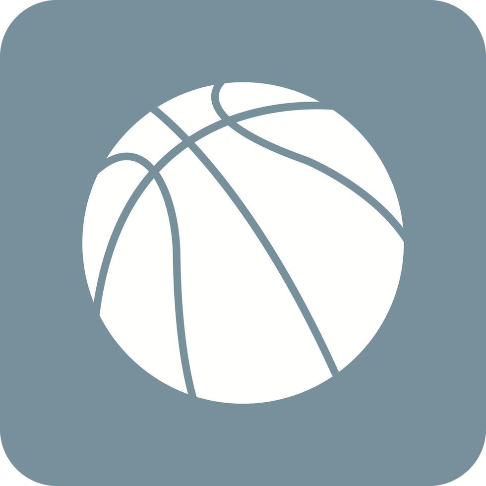 icono de fondo de esquina redonda de glifo de baloncesto vector