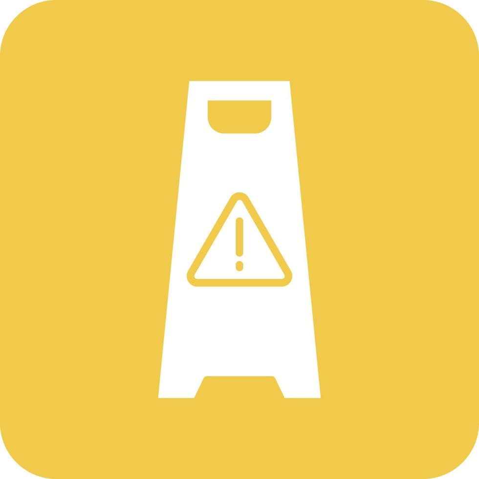 Wet Floor Glyph Round Corner Background Icon vector
