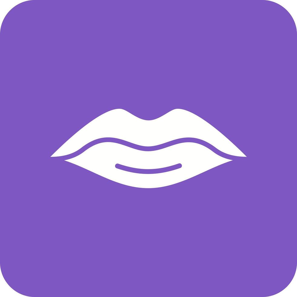 Lips Glyph Round Corner Background Icon vector