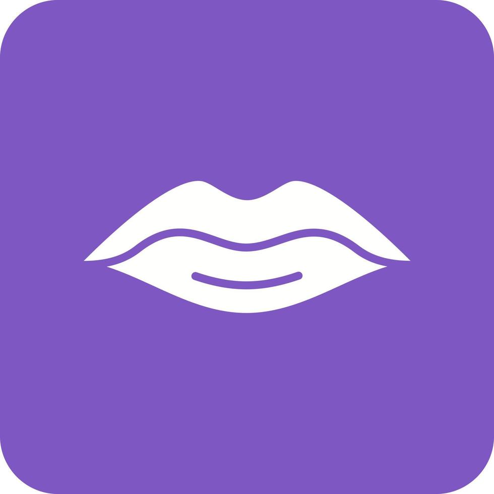 Lips Glyph Round Corner Background Icon vector