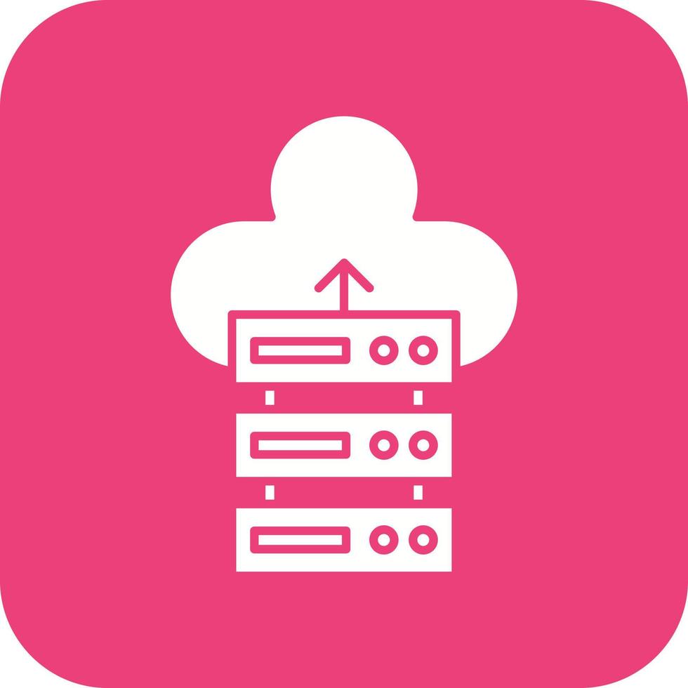 Database Backup Glyph Round Corner Background Icon vector