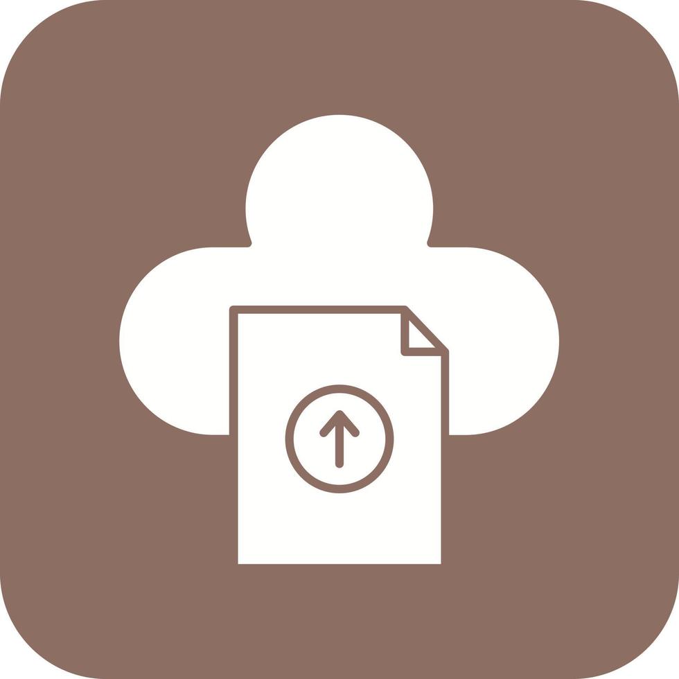 Upload File Glyph Round Corner Background Icon vector