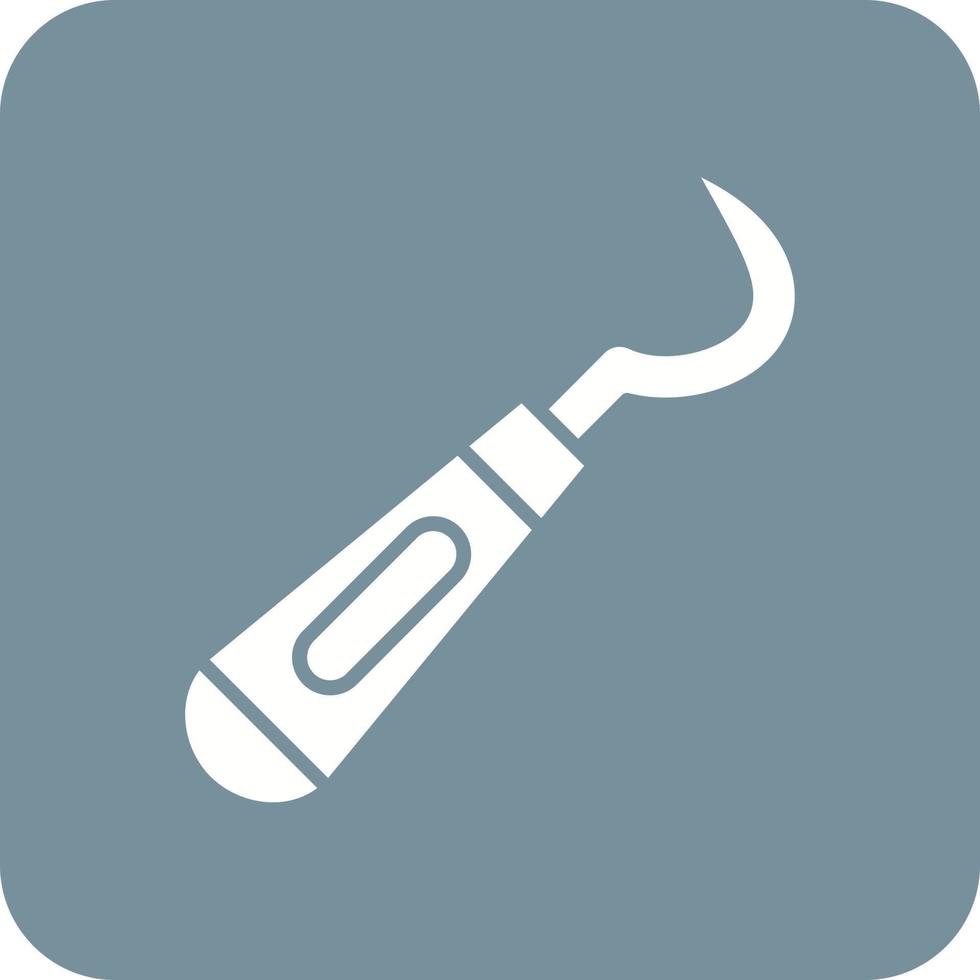 Dental Probe Glyph Round Corner Background Icon vector