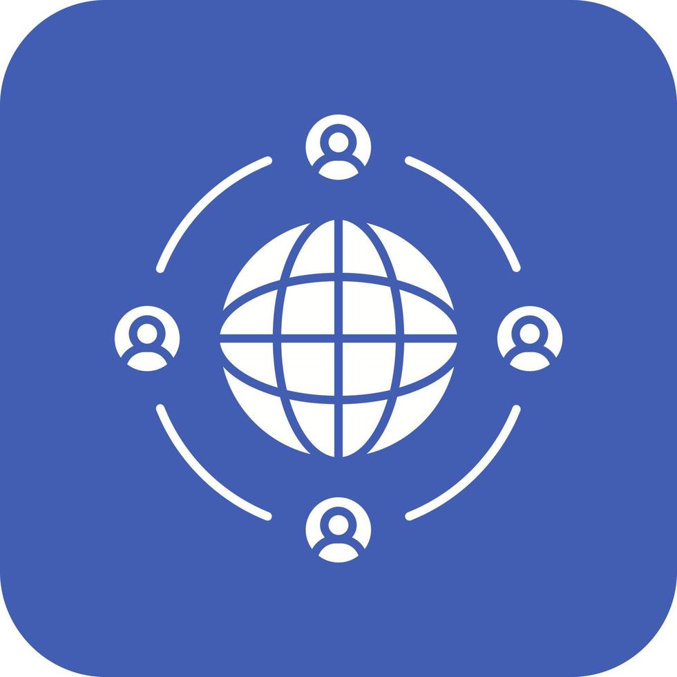 User Connection Glyph Round Corner Background Icon vector