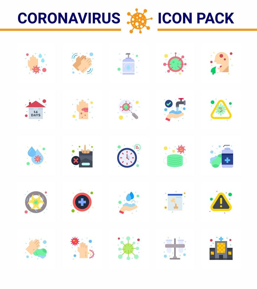 covid19 protección coronavirus pendamic 25 conjunto de iconos de color plano como microorganismo covid care coronavirus sanitizer viral coronavirus 2019nov enfermedad vector elementos de diseño