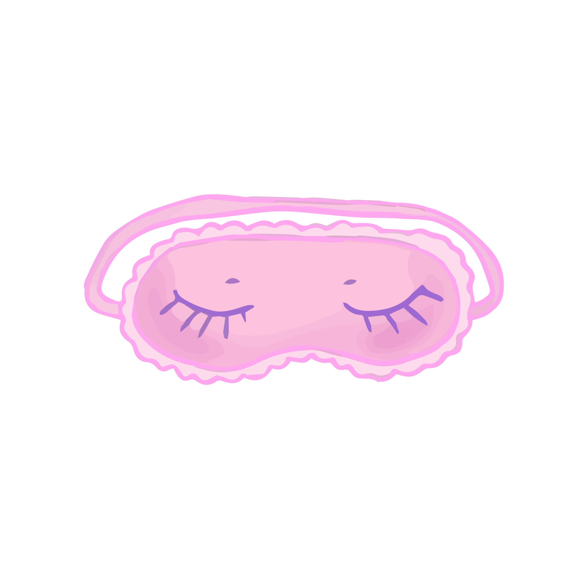 Hand drawn cute isolated clip art illustration of pink sleeping mask