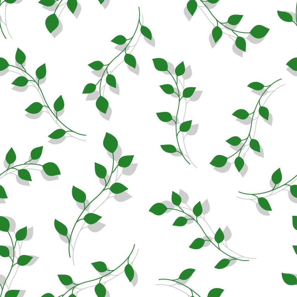 Seamless pattern with green leaves vector