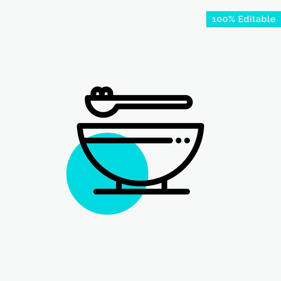 Bowl Food Kitchen Madrigal turquoise highlight circle point Vector icon