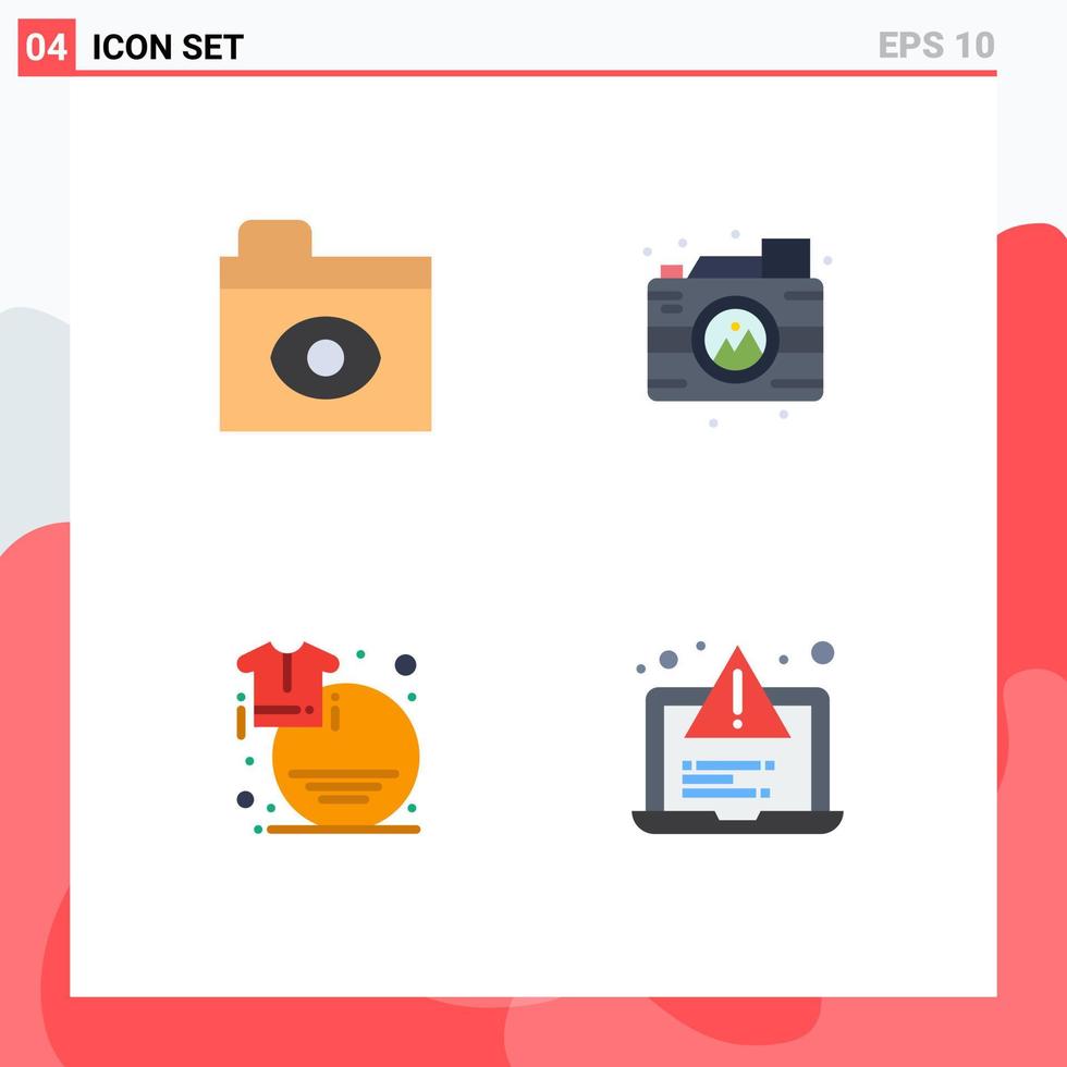 4 Universal Flat Icons Set for Web and Mobile Applications big brother fashion creative image shirt Editable Vector Design Elements