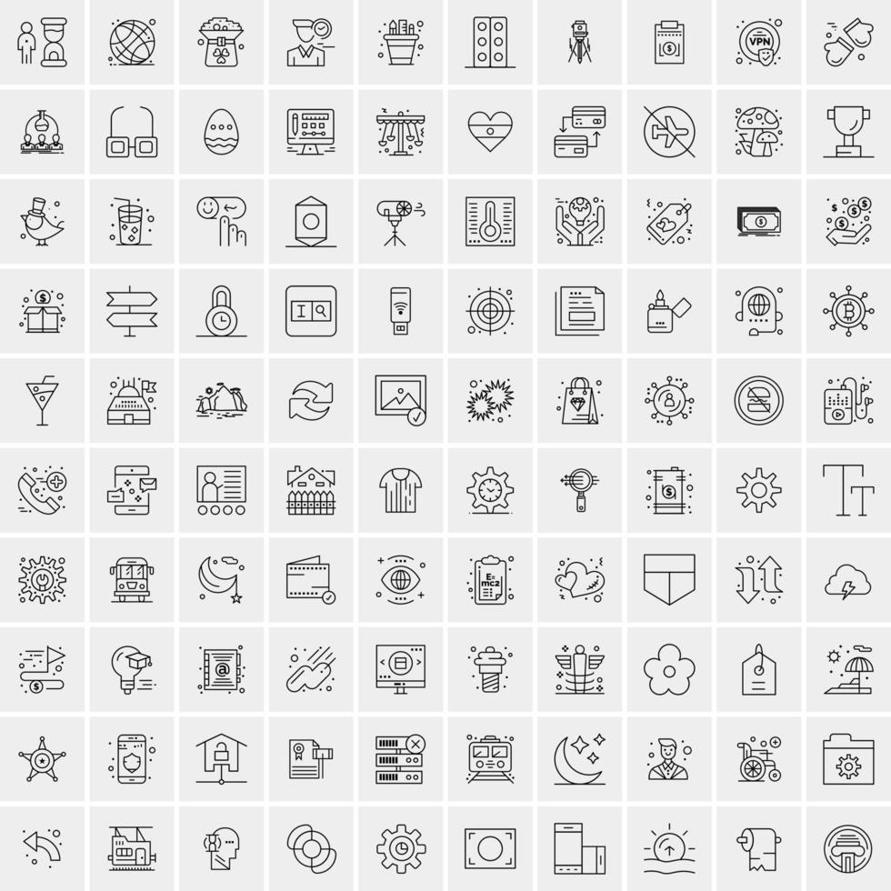 100 Business Icons for web and Print Material vector