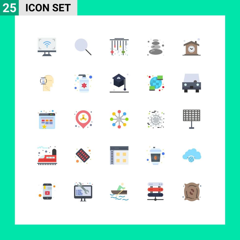 25 Creative Icons Modern Signs and Symbols of home lotus ui sauna cresent Editable Vector Design Elements