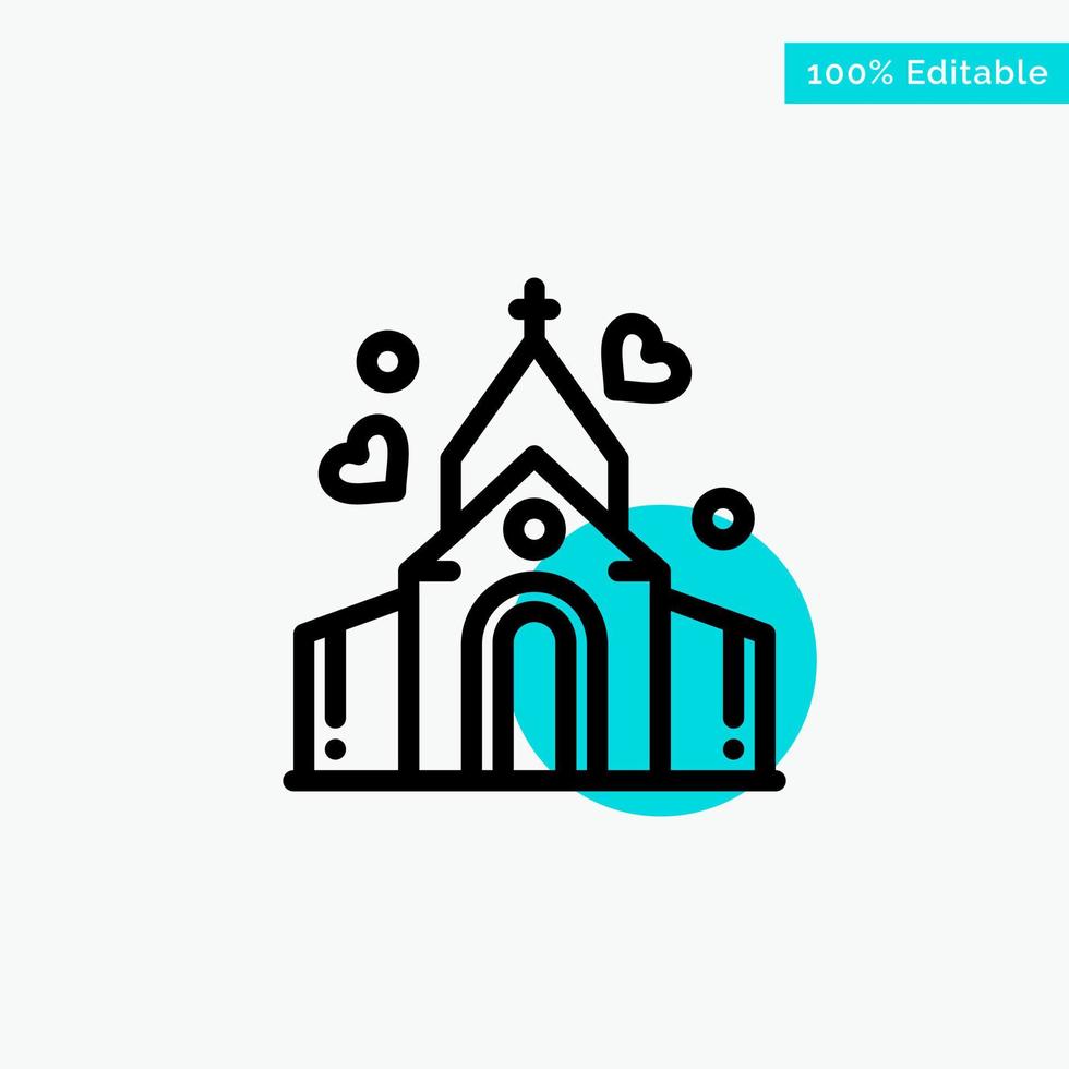 Arch Love Wedding House turquoise highlight circle point Vector icon