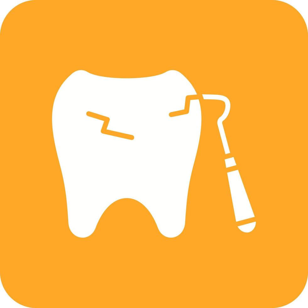 Tooth Scaling Glyph Round Corner Background Icon vector