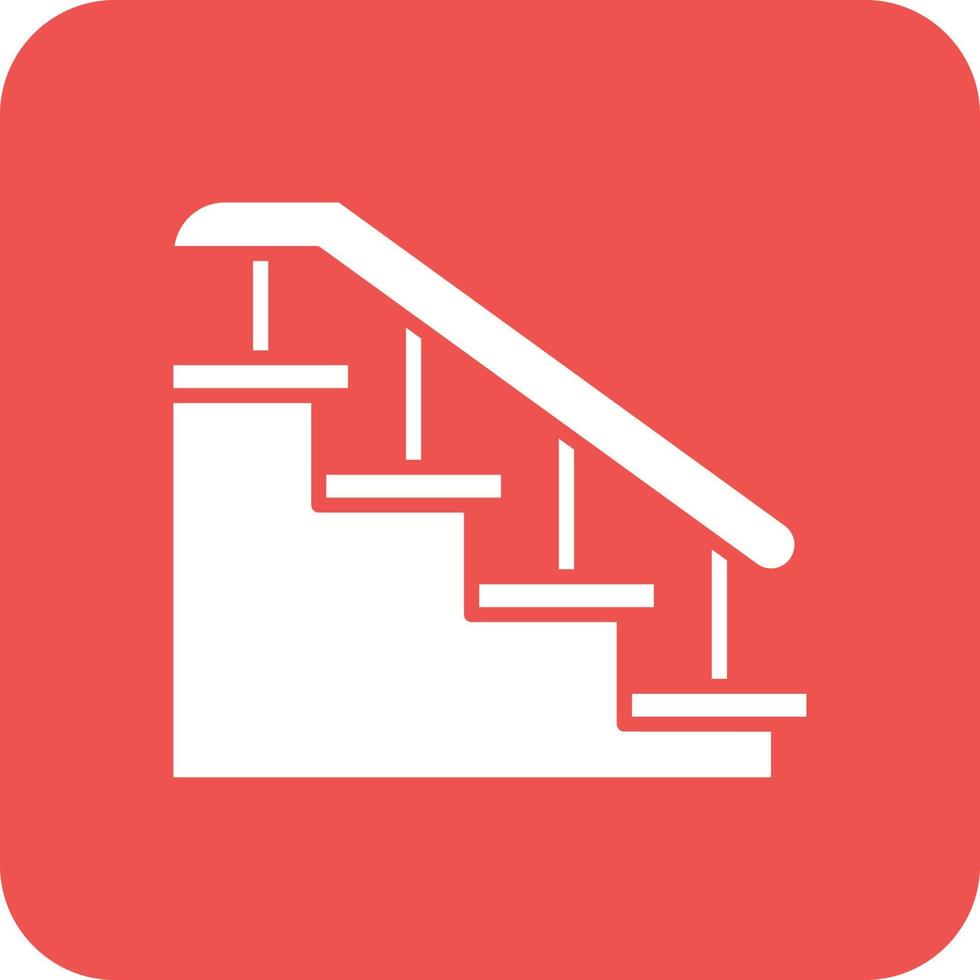 Stairs Glyph Round Corner Background Icon vector