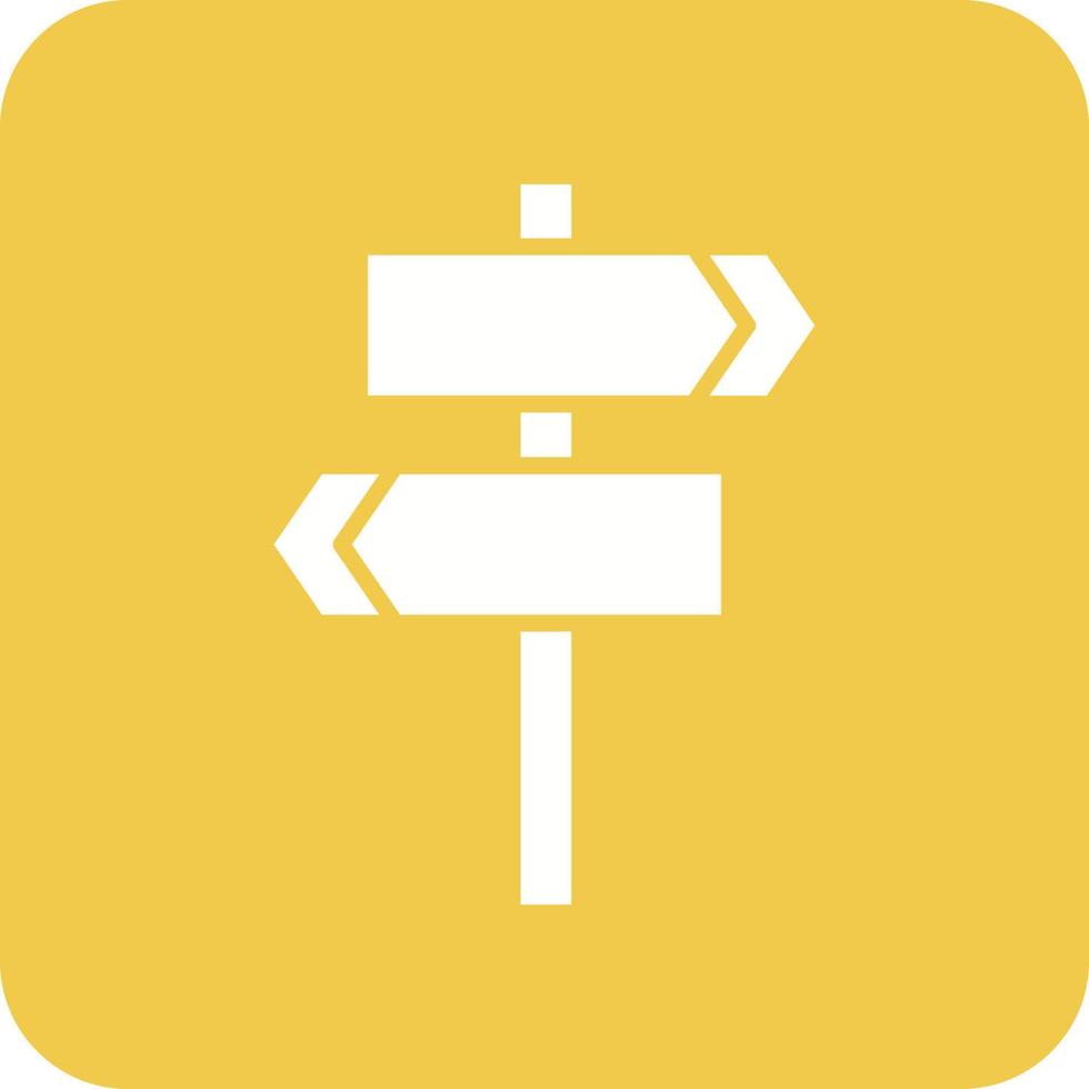 Direction Sign Glyph Round Corner Background Icon vector