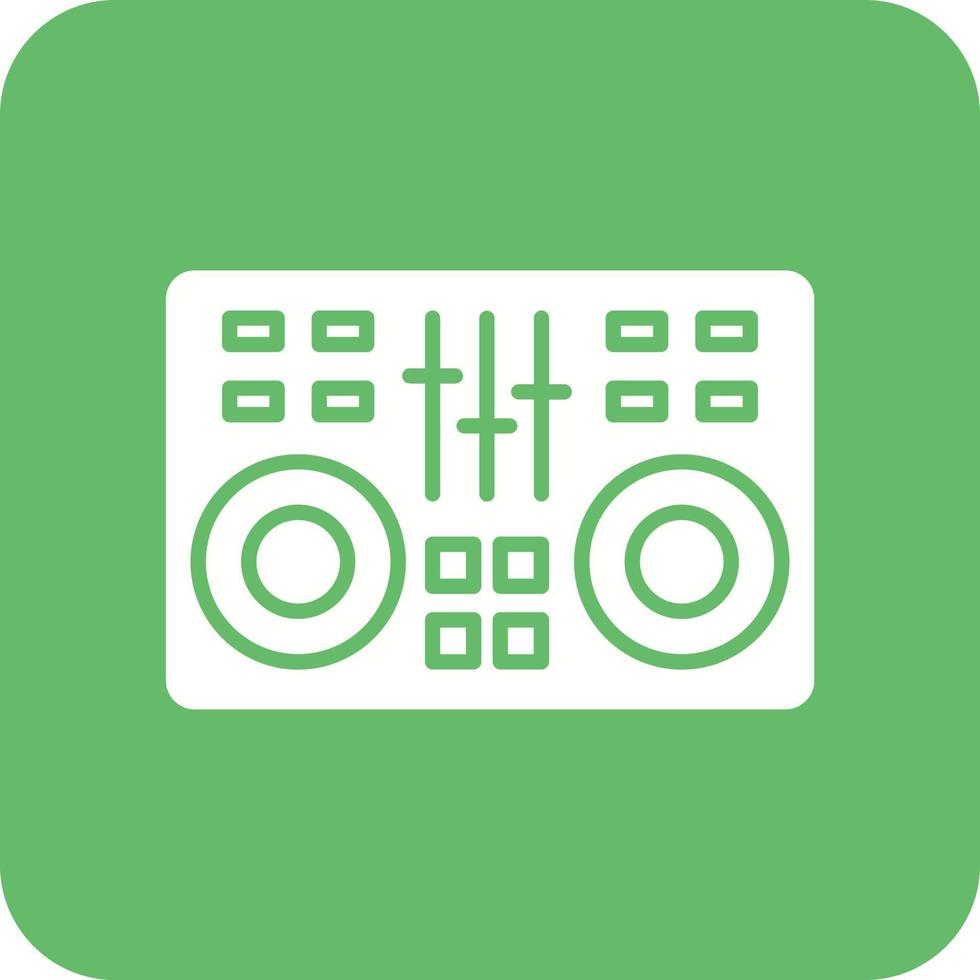 DJ Mixer Glyph Round Corner Background Icon vector