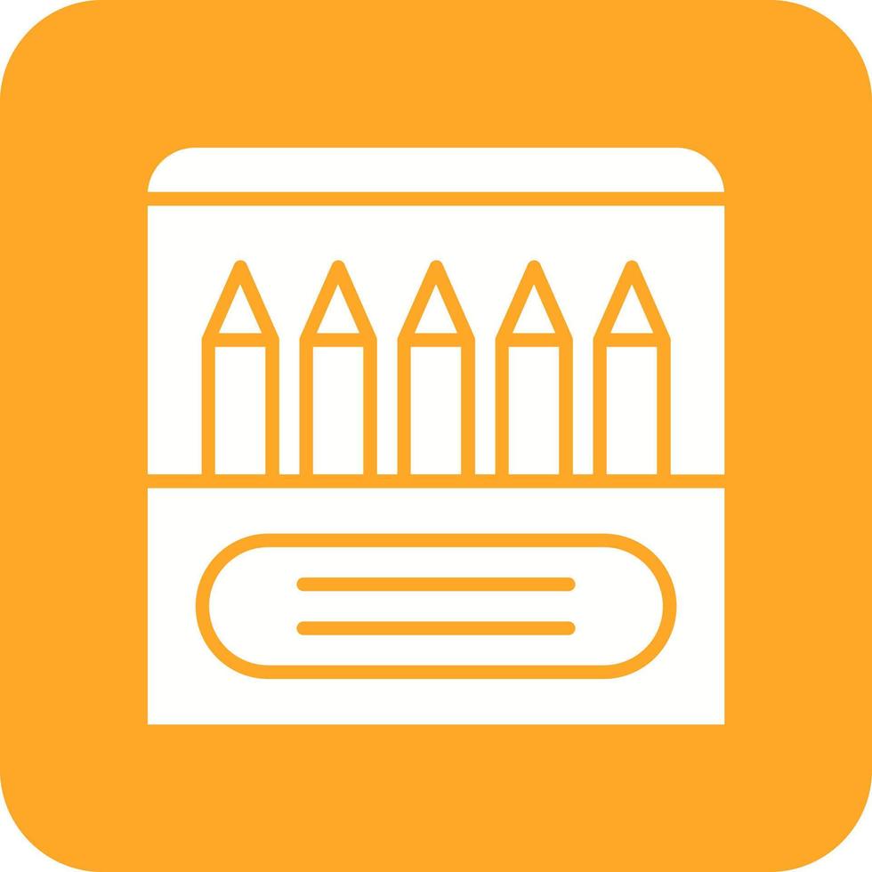 Crayons Glyph Round Corner Background Icon vector