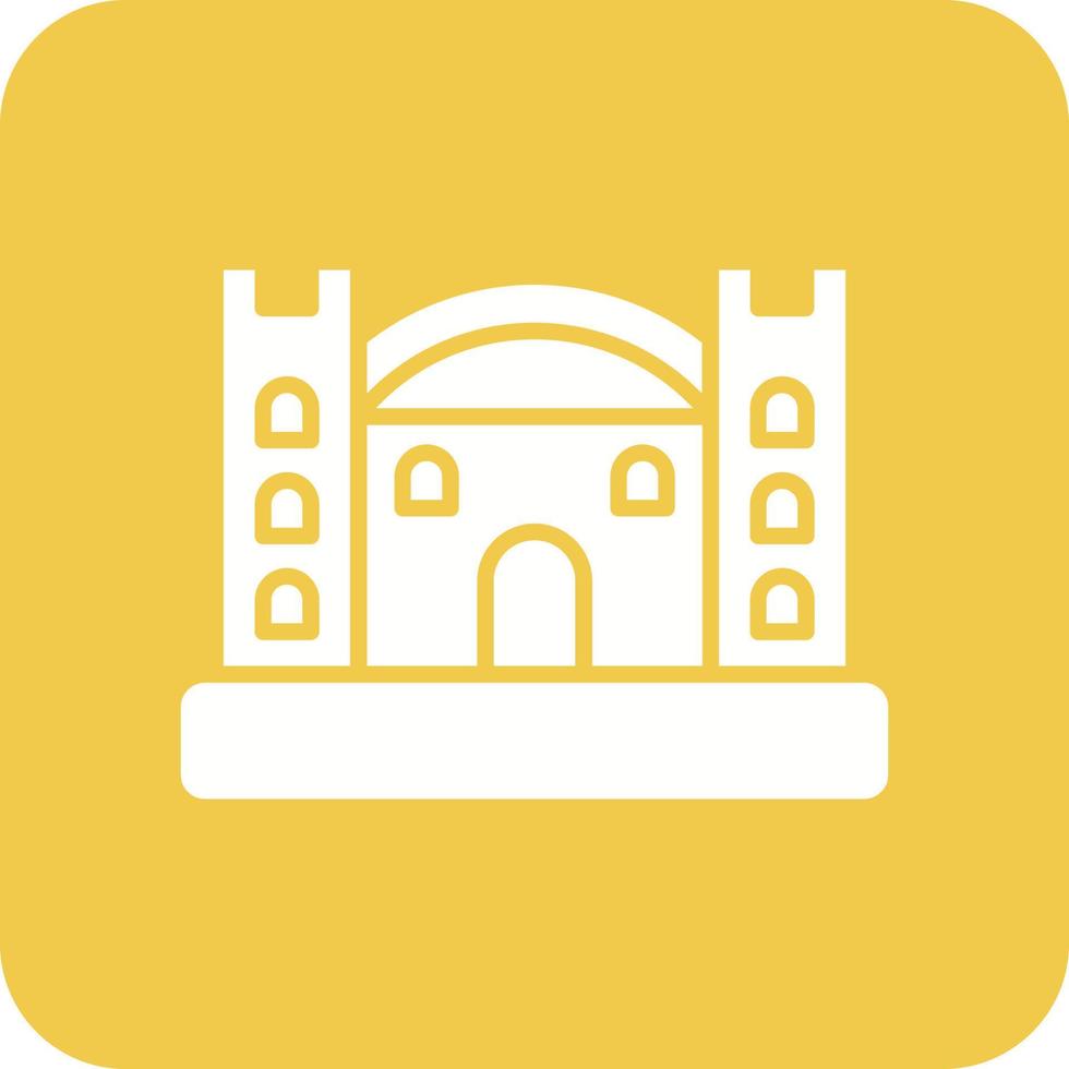 Bouncy Castle Glyph Round Corner Background Icon vector