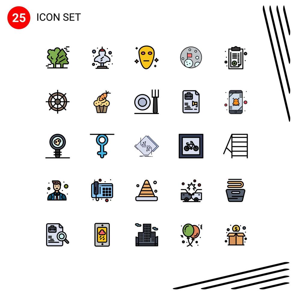 25 Creative Icons Modern Signs and Symbols of document space classic flag space Editable Vector Design Elements