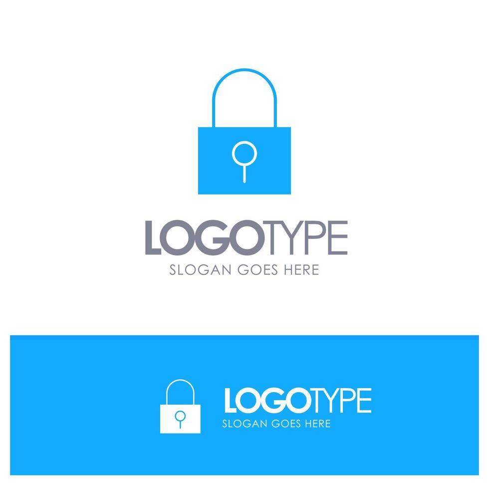 Lock Password Password Lock Secure Password Blue Solid Logo with place for tagline vector