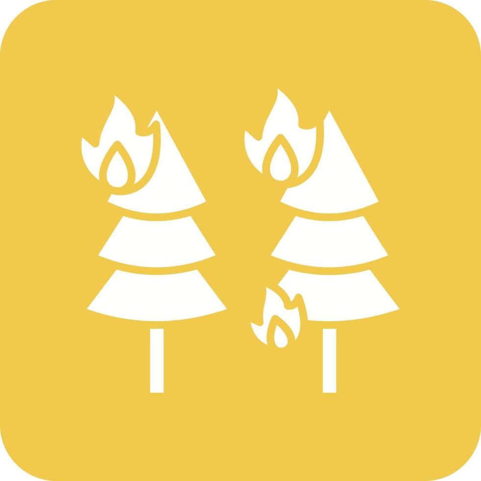 Wildfire Glyph Round Corner Background Icon vector