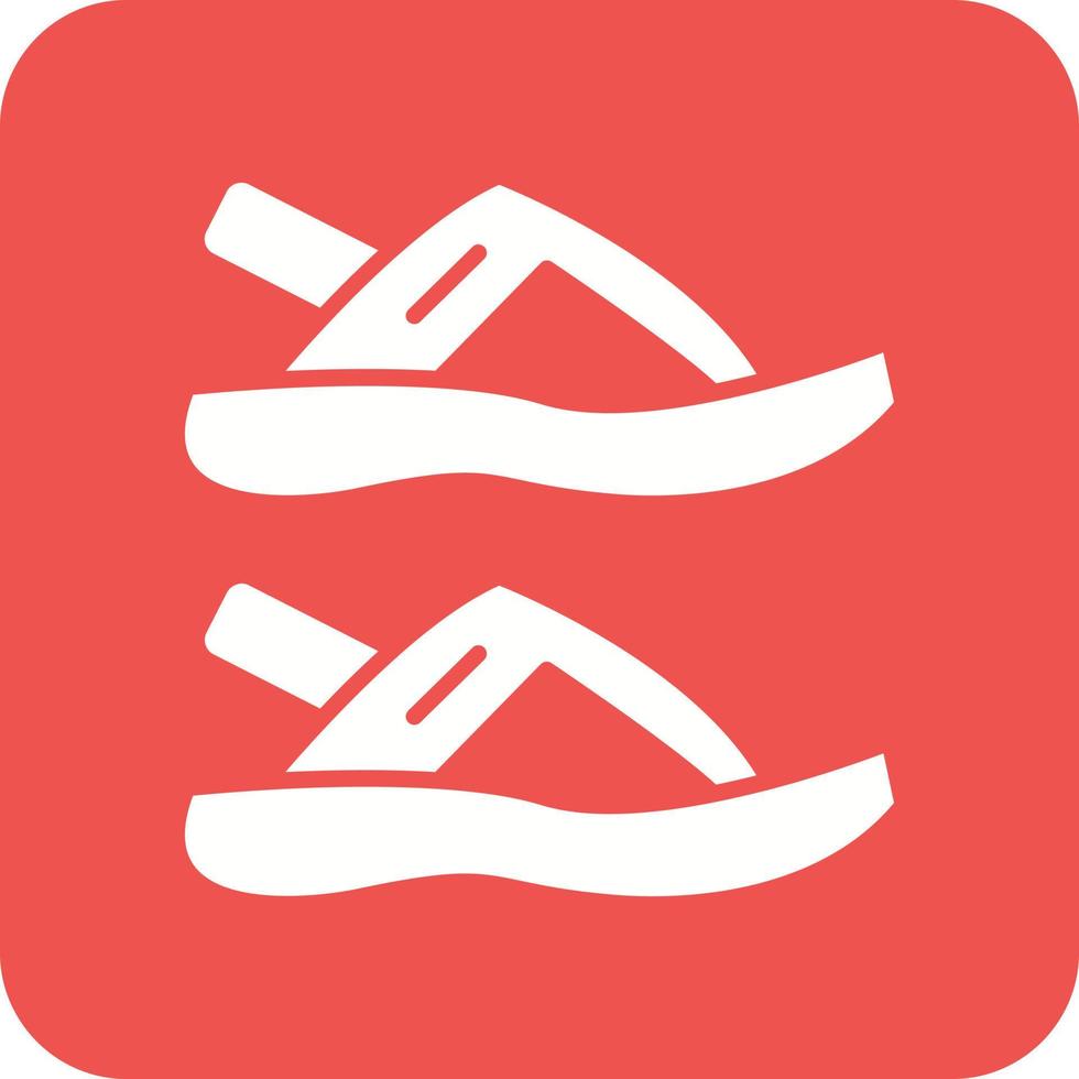 Sandal Glyph Round Corner Background Icon vector