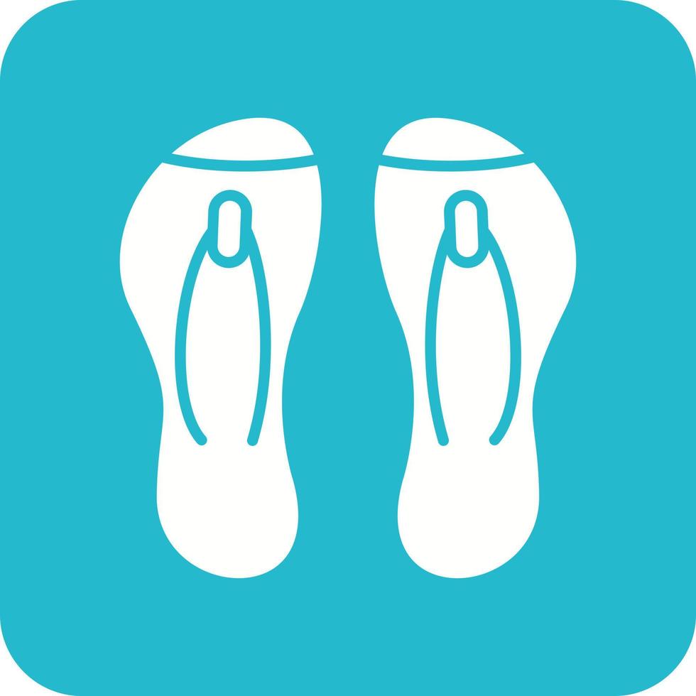 Flip Flop Glyph Round Corner Background Icon vector
