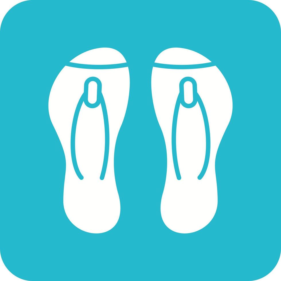 icono de fondo de esquina redonda de glifo flip flop vector