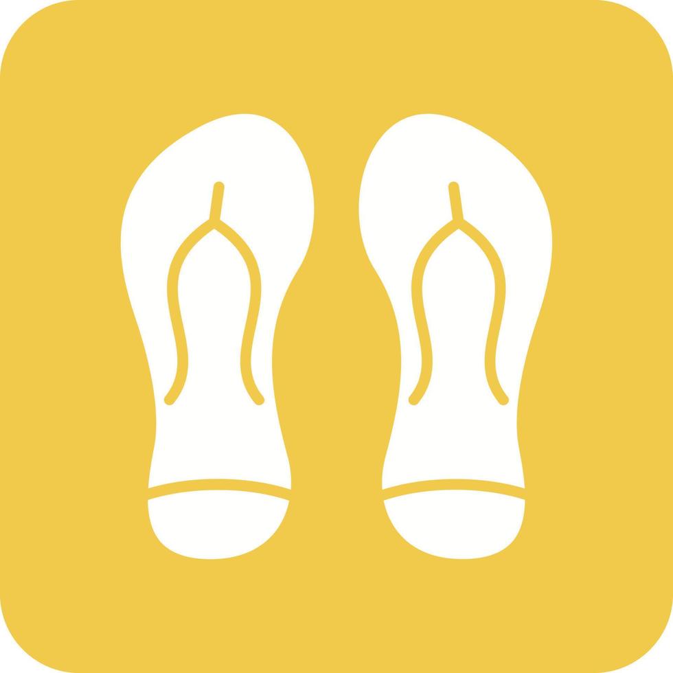 Flip Flops Glyph Round Corner Background Icon vector