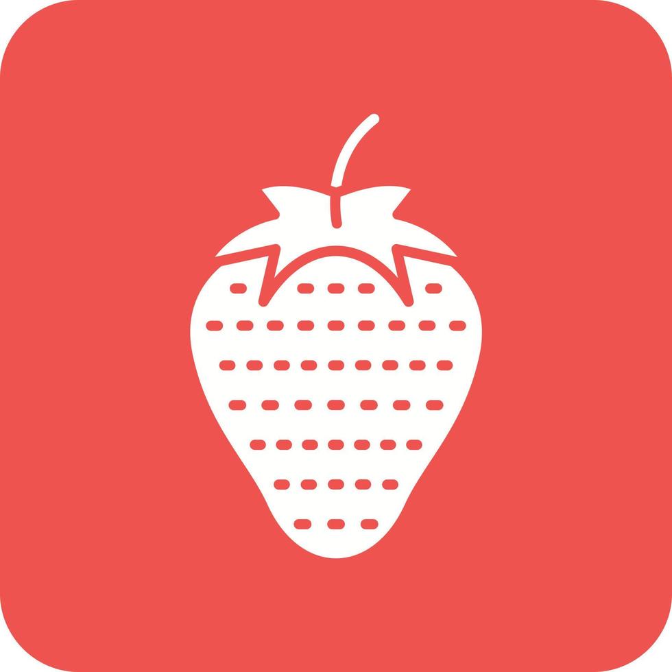 Strawberry Glyph Round Corner Background Icon vector