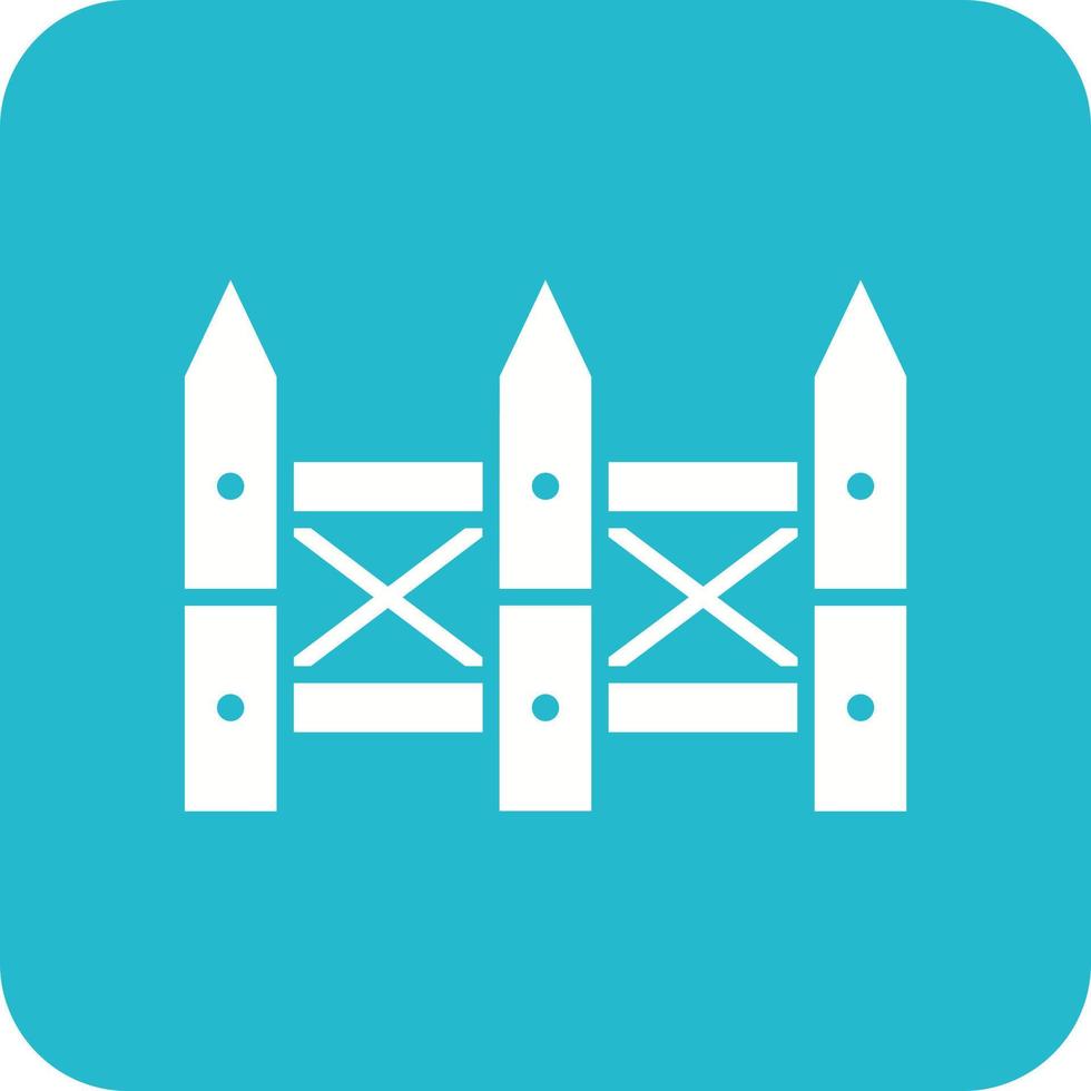 Fence Glyph Round Corner Background Icon vector