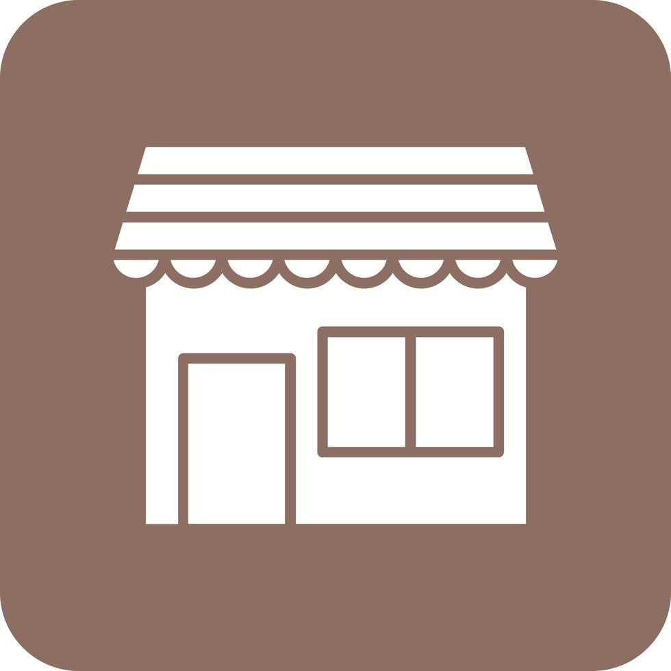Store Glyph Round Corner Background Icon vector