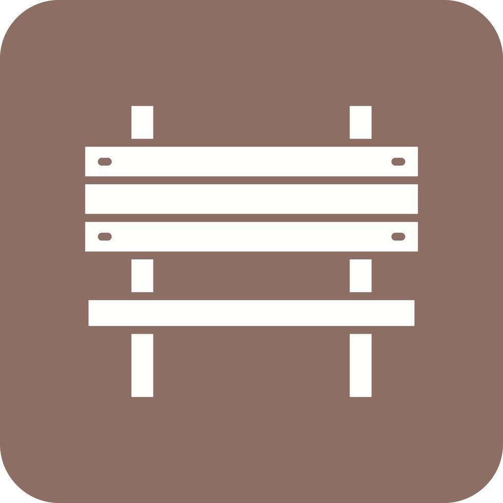 Bench Glyph Round Corner Background Icon vector
