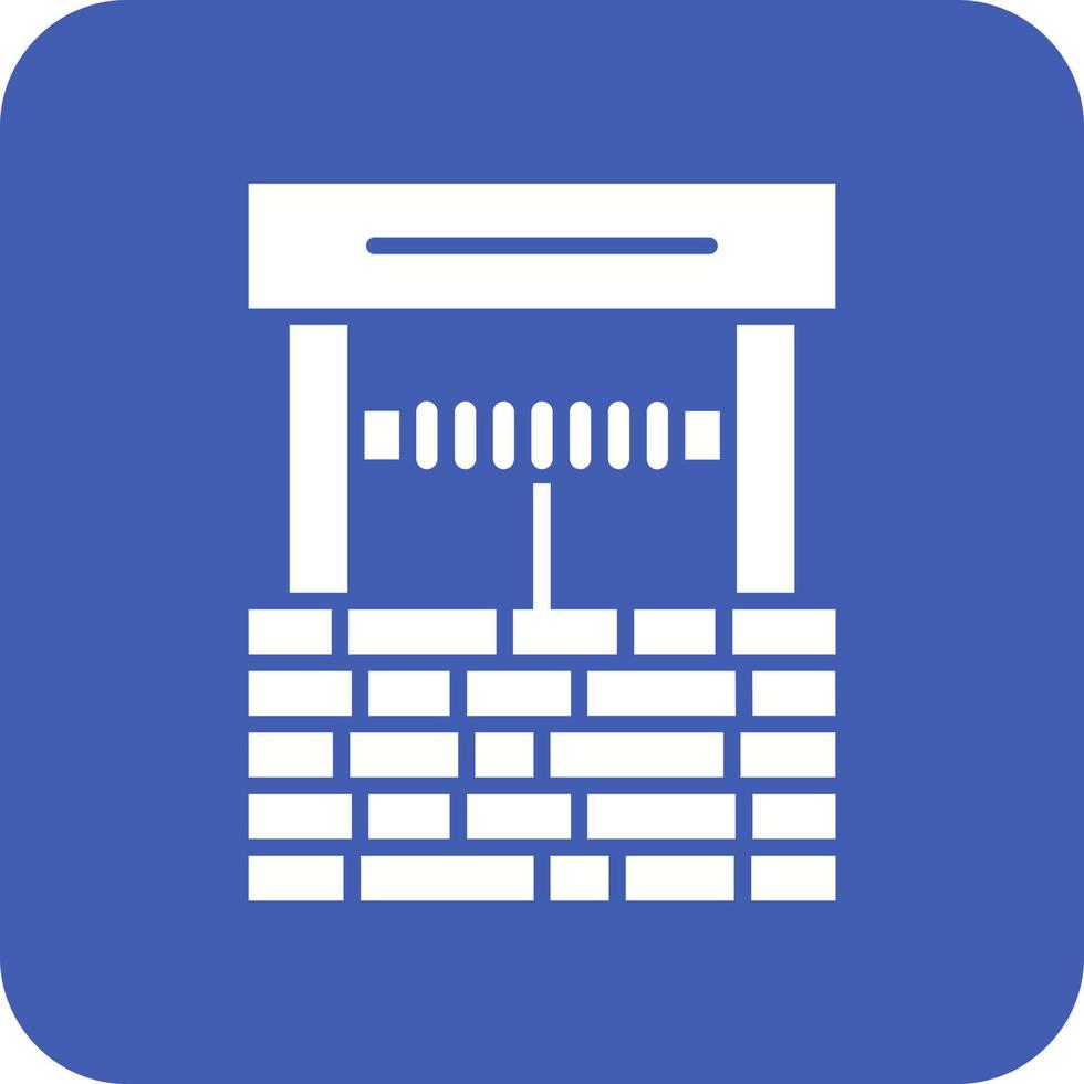 Water Well Glyph Round Corner Background Icon vector